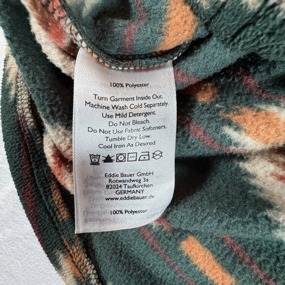 Eddie Bauer Fleece Shirt Mens Small Aztec Southwestern Double Pocket Button Up - Picture 7 of 9